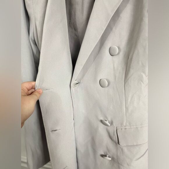 NWT Forever 21 Lavender Trench Coat Medium Minimalist Office Chic Boss Babe - Picture 3 of 9